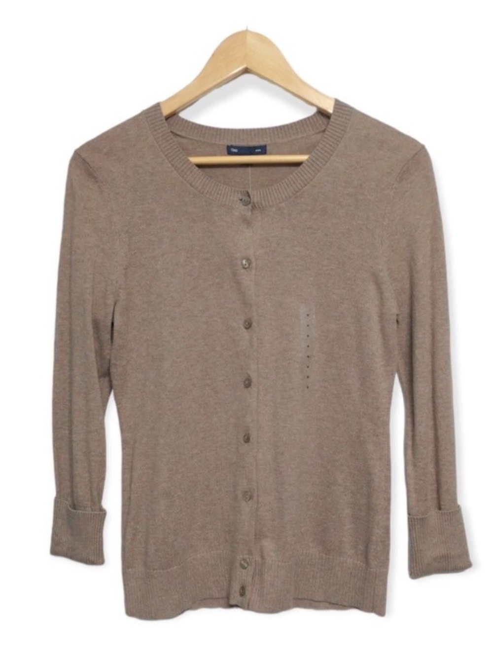 GAP Taupe Button-Front Knit Cardigan Medium
